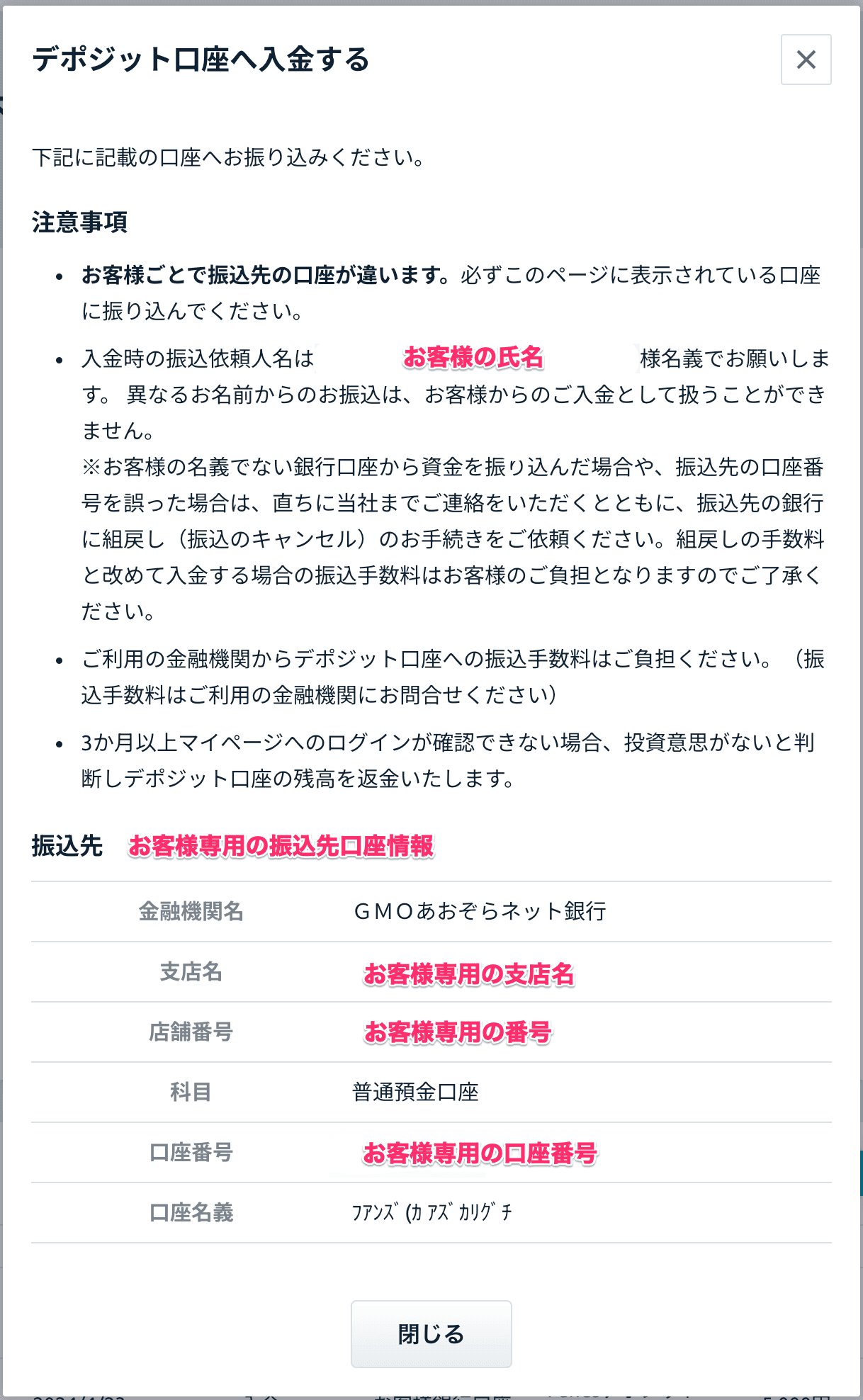 口座開設の流れ