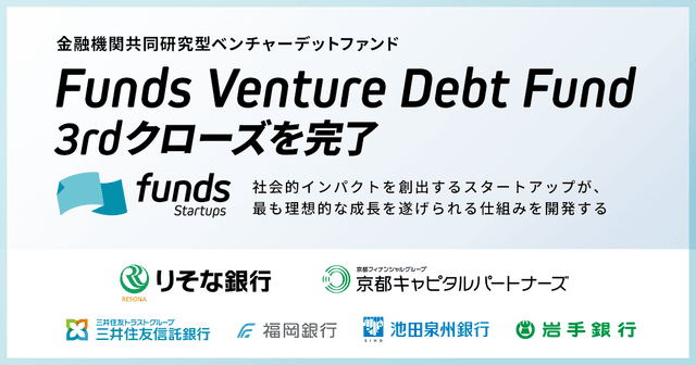金融機関共同研究型ベンチャーデットファンドにりそな・京都キャピタルパートナーズが参画〜目標ファンドサイズを超過し、全国の金融機関と共に本格的に投融資を加速〜